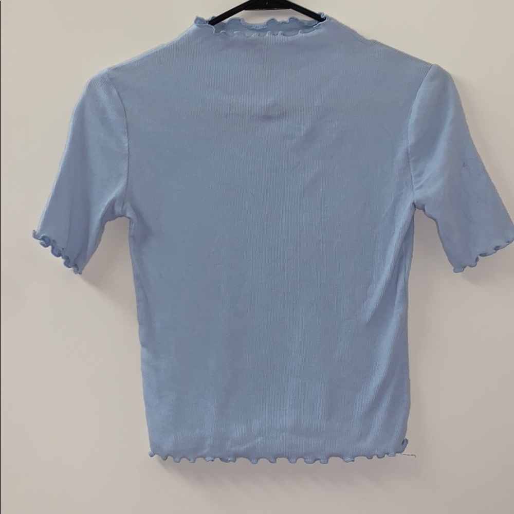 High neck blue crop top